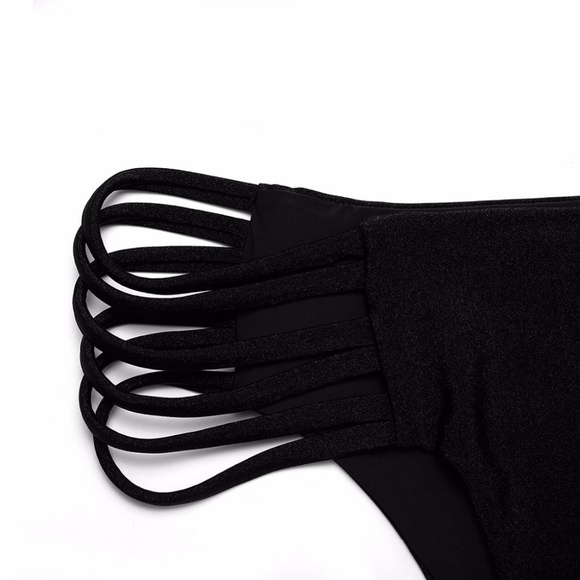 Sexy Black High Waist Swimsuit Halter Bikini NEW! - Picture 6 of 7